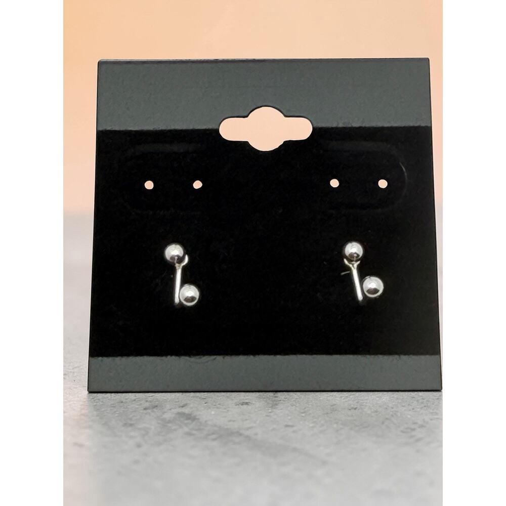 S925 Sterling Silver Round Stud Metal Earrings Fashion Jewelry